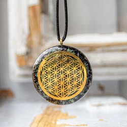 UBY ZOISITE BLACK TOURMALINE orgonite necklace orgone energy radiation protection