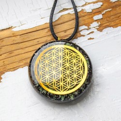 UBY ZOISITE BLACK TOURMALINE orgonite necklace orgone energy radiation protection