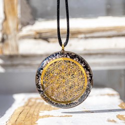 RHODOCROSITE TOURMALINE  orgonite necklace