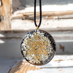 LARIMAR BLACK TOURMALINE orgonite necklace  radiation protection, hand made, larimar