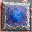 lapis lazuli, orgonite, orgonite pyramid, orgonite pyramid with crystals, cleansing crystals, energy crystals