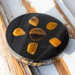 tiger's eye, tiger's eye orgonite, orgonite plate, handmade