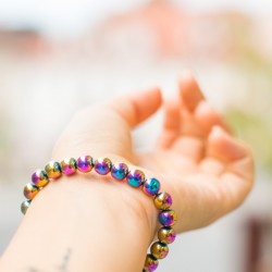 rainbow hematite, hematite, hematite bracelet, children's bracelet, kid's bracelet