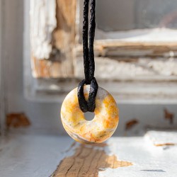 CRAZY AGATE necklace donut , crazy agate crystal, crazy agate gemstone,