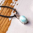 obesek larimar kristal energijski nakit, srebrn obesek, larimar ogrlica