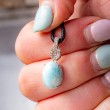 obesek larimar kristal energijski nakit, srebrn obesek, larimar ogrlica