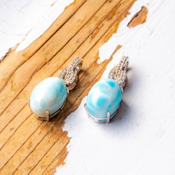 obesek larimar kristal energijski nakit, srebrn obesek, larimar ogrlica