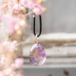 AMETRINE necklace with a silver loop ametrine crystal