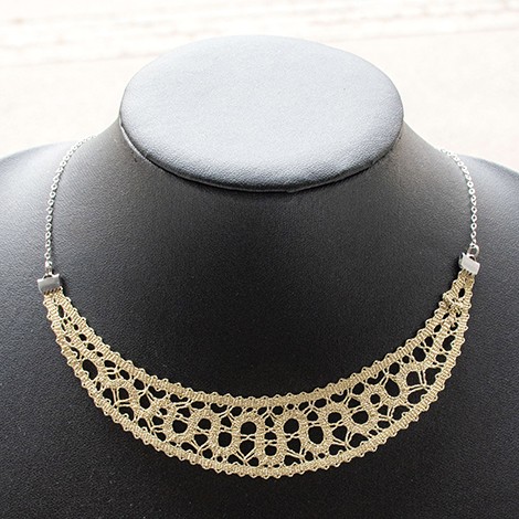 čipka, ogrlica čipka, ročno idelan nakit, slovenska čipka