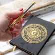 ASTROLOŠKA BELEŽNICA DNEVNIK s obsidian pisalom, darilo za astrologa, astrologija