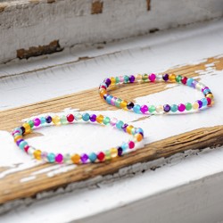 MULTICOLOR AGATE bracelet  agate crystal