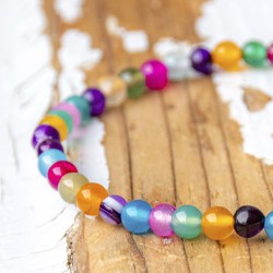 MULTICOLOR AGATE bracelet  agate crystal