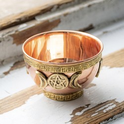 bakrena posodica za kadila, palo santo , beli žajbelj, baker
