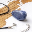 blue quartz crystal pendant, crystal shop, energy jewerly blue quartz gemstone