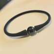 BLACK TURMALINE bracelet silicone, BLACK TURMALINE crystal,