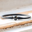 BLACK TURMALINE bracelet silicone, BLACK TURMALINE crystal,