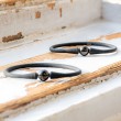 BLACK TURMALINE bracelet silicone, BLACK TURMALINE crystal,