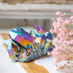Titanum aura cluster, Clear crystal, clear quartz, quartz cluster