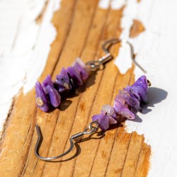 charoite, charoite earings, charoite jewellery, crystal earings, crystal jewellery