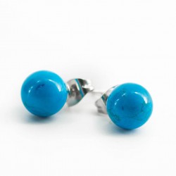 mini earrings, crystal earrings, gemstone earrings, blue howlite, silver earrings, silver 925