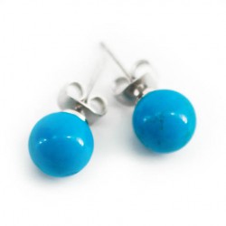mini earrings, crystal earrings, gemstone earrings, blue howlite, silver earrings, silver 925