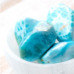 Larimar, larimar crystal, pocket crystal, rare crystals, polished stones, gemstones, polished crystals