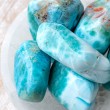 Larimar, larimar crystal, pocket crystal, rare crystals, polished stones, gemstones, polished crystals