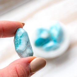 Larimar, larimar crystal, pocket crystal, rare crystals, polished stones, gemstones, polished crystals