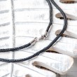 necklace, black necklace, silver necklace, necklace with silver loop