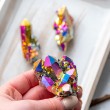 Titanum aura cluster, Clear crystal, clear quartz, quartz cluster