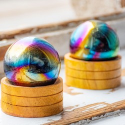 titanium aura, mavrični ametist, titanum ametist, mavrični ametist krogla, kristalna krogla