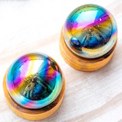 rainbow amethyst, rainbow titanium amethyst, titanium amethyst, amethyst sphere