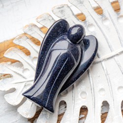 BLUE GOLDSTONE guardian angel, blue goldstone stone, blue river stone