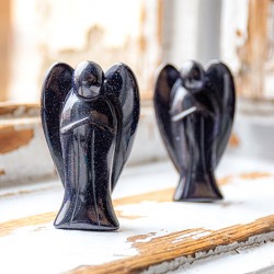 BLUE GOLDSTONE guardian angel, blue goldstone stone, blue river stone