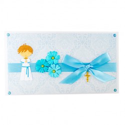 UNIQUE HANDMADE CARD for baptism communion confirmation blue