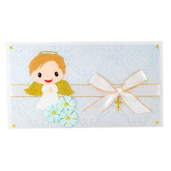 UNIKATNA ROČNO IZDELANA VOŠČILNICA za krst obhajilo birmo modra