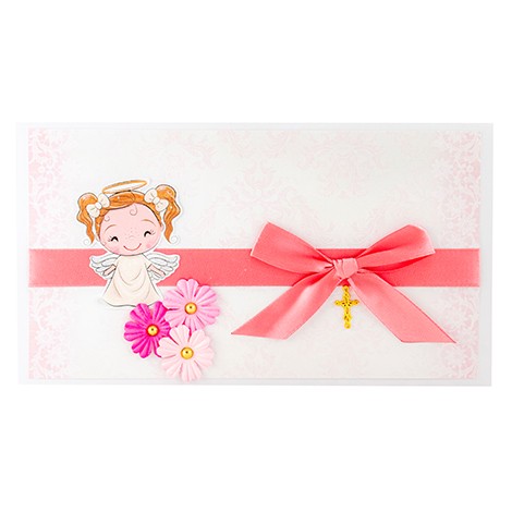 UNIKATNA ROČNO IZDELANA VOŠČILNICA za krst obhajilo birmo roza