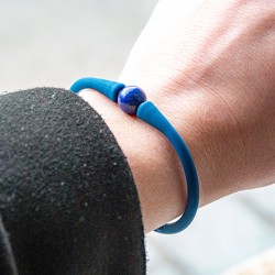 LAPIS LAZULI bracelet silicone lapis lazuli  jewelly