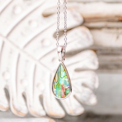 Pāua školjka, abalone, ,nakit iz školjke, paua školjka komplet, ogrlica, uhani,