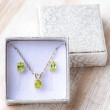 peridot, peridot ogrlica, peridot nakit, peridot srebrna ogrlica, srebrna ogrlica s kristali, ogrlica s kristali