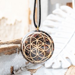 SARDONIKS ČRNI TURMALIN orgonit ogrlica , sardoniks, zaščita pred elektromagnetnim sevanjem ,