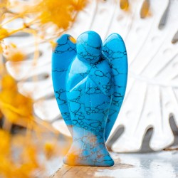 BLUE Howlite guardian angel 7 cm statue turkenit gemstone
