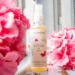 smudge spray, white sage, sage, energy cleansing, space cleansing, rose spray