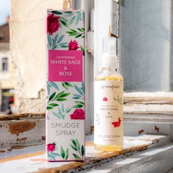 smudge spray, white sage, sage, energy cleansing, space cleansing, rose spray