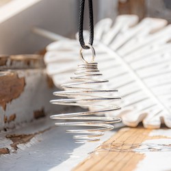 spirala za kristale, spirala za ogrlico, spirala ogrlica, držalo za kristale, ogrlica, OBESEK ZA KRISTALE SPIRALA večja