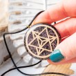 AMETHYST BLACK TOURMALINE orgonite necklace the seed of life, orgone energy, protect
