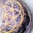 AMETHYST BLACK TOURMALINE SHUNGITE orgonite half sphere seed of life, orgone energy, protect