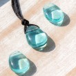 BLUE OBSIDIAN (VOLCANIC GLASS) necklace, volcanic glass necklace, blue volcanic glass necklace, blue obsidian necklace