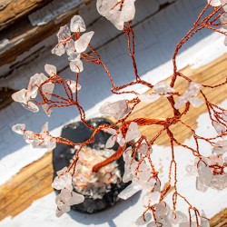 CLEAR QUARTZ  crystal tree with copper