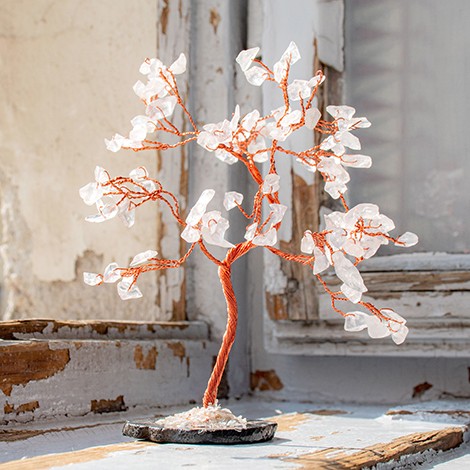 CLEAR QUARTZ  crystal tree with copper